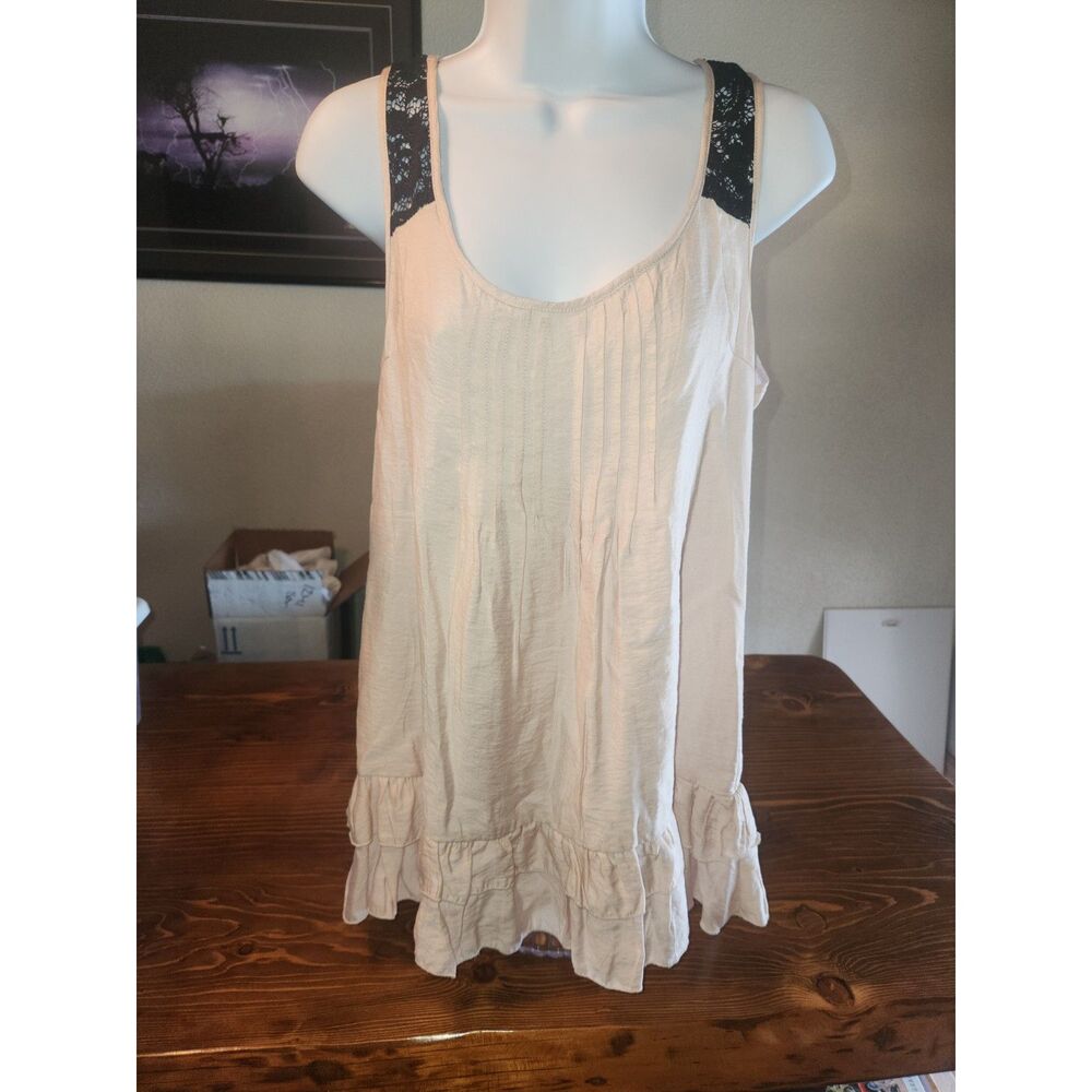 NWT Twenty One Women's Pink and Black Tank Top Size M Medium